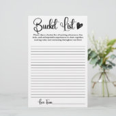 Bucket List Brautparty Game Elegante Moderne (Stehend Vorderseite)