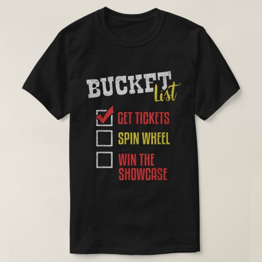 Bucket List Game Show Funny Checklist Shirt (Design vorne)