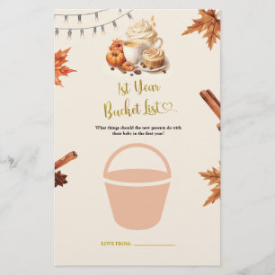 Bucket List Games Card Herbst Kürbis 1. Jahr