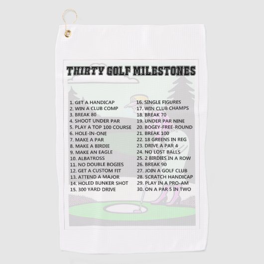 Bucket List Golf Handtuch (Vorderseite)