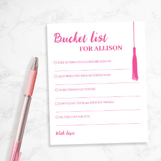 Bucket List Pink Abschluss Tassel Ratgeber