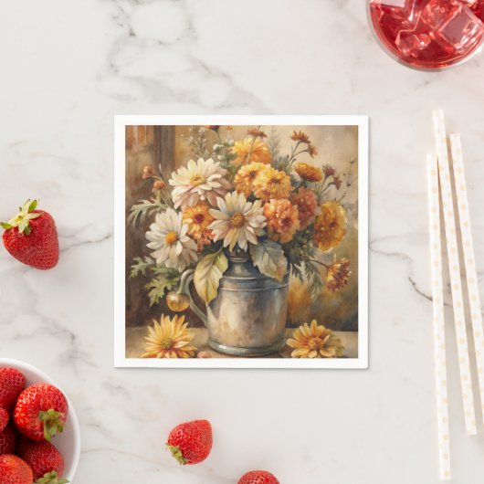 Bucket with Fall Floral   Serviette (Beispiel)