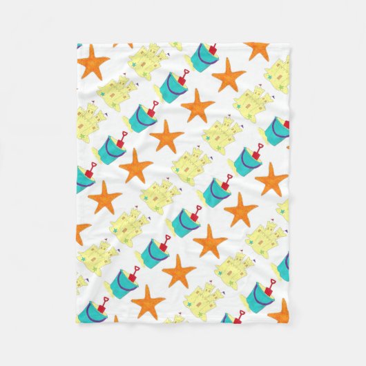 Bucketbucketstrand von Starfish Sand Toys Castle Fleecedecke (Vorderseite)