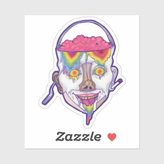 Buckethead Portrait Slap Sticker 3"x3" (Blatt)