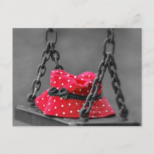 Buckethut auf Kids-Swing Postkarte (Vorderseite)