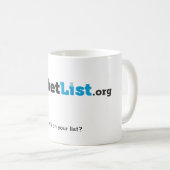 BucketList.org-Tasse Kaffeetasse (VorderseiteRechts)