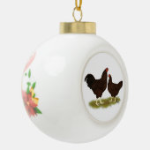 Buckeye Chickens Keramik Kugel-Ornament (Links)
