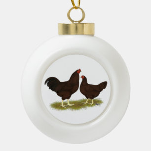 Buckeye Chickens Keramik Kugel-Ornament