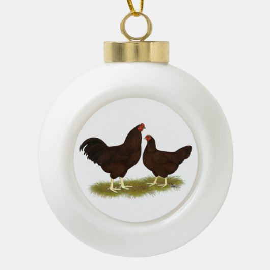 Buckeye Chickens Keramik Kugel-Ornament (Vorderseite)