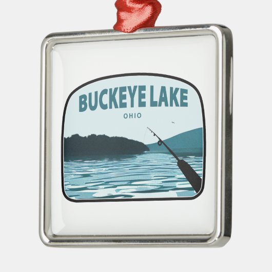 Buckeye Lake Ohio Angelrute Ornament Aus Metall (Links)