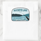 Buckeye Lake Ohio Angelrute Rechteckiger Aufkleber (Tasche)