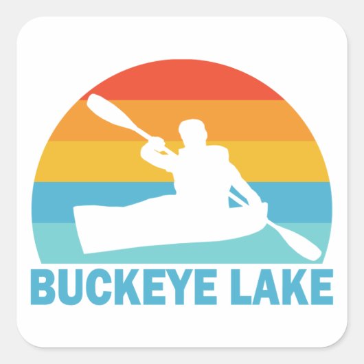 Buckeye Lake Ohio Kayak Quadratischer Aufkleber (Vorderseite)