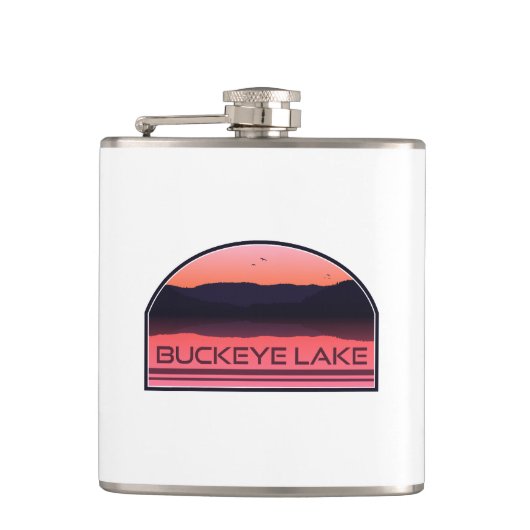 Buckeye Lake Ohio Red Sunrise Flachmann (Vorderseite)