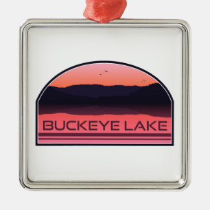 Buckeye Lake Ohio Red Sunrise Ornament Aus Metall