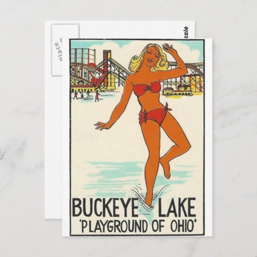 Buckeye Lake, Ohio Vintage Reise Postkarte (Vorne/Hinten)