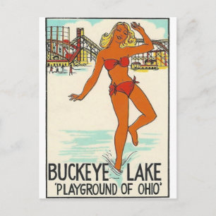 Buckeye Lake, Ohio Vintage Reise Postkarte