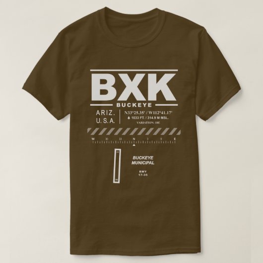 Buckeye Municipal Airport BXK T-Shirt (Design vorne)