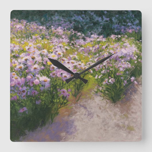 Buckhorn Aster Show Quadratische Wanduhr (Vorderseite)