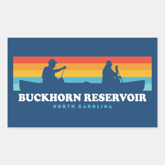 Buckhorn Reservoir North Carolina Canoe Rechteckiger Aufkleber (Vorderseite)