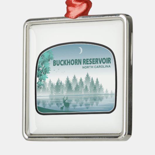 Buckhorn Reservoir North Carolina Deer Ornament Aus Metall (Links)