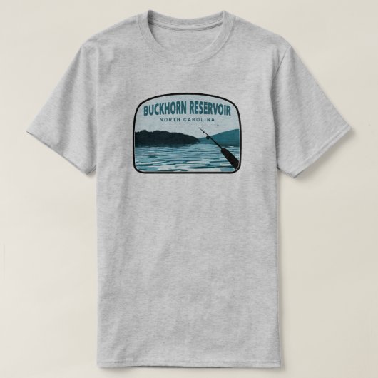 Buckhorn Reservoir North Carolina Fishing Rod T-Shirt (Design vorne)