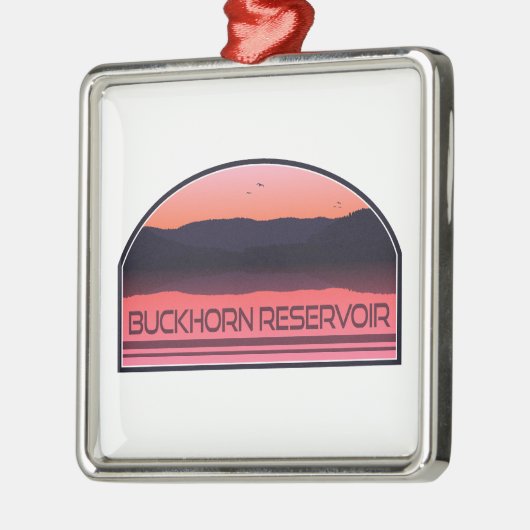 Buckhorn Reservoir North Carolina Red Sunrise Ornament Aus Metall (Links)