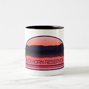Buckhorn Reservoir North Carolina Red Sunrise Zweifarbige Tasse