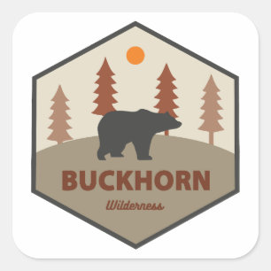 Buckhorn Wilderness Washington Bear Quadratischer Aufkleber