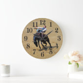 Bucking Bareback Bronco und Rodeo Cowboy Clock Große Wanduhr (Zuhause)