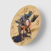 Bucking Bareback Bronco und Rodeo Cowboy Clock Runde Wanduhr (Winkel)