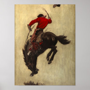 Bucking Bronco, 1903 von Newell Convers Wyeth Poster