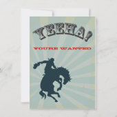 Bucking Bronco Cowboy Geburtstagsparty Einladung (Rückseite)