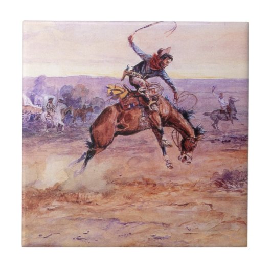 Bucking Bronco (Das Spiel eines wilden Pferdes) Fliese (Vorderseite)