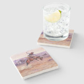 Bucking Bronco (Das Spiel eines wilden Pferdes) Steinuntersetzer (Seitenansicht)