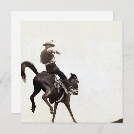 Bucking Bronco Einladung (Vorne/Hinten)