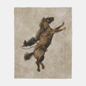 Bucking Bronco Rodeo Cowboy Fleecedecke (Vorderseite)