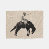 Bucking Bronco Rodeo Cowboy Fleecedecke (Vorderseite (Horizontal))