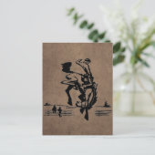Bucking Bronco Rodeo Leather Postkarte (Stehend Vorderseite)