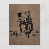 Bucking Bronco Rodeo Leather Postkarte (Vorderseite)
