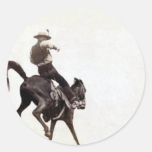 Bucking Bronco Runder Aufkleber (Vorderseite)
