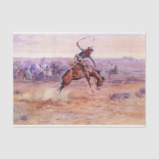 Bucking Bronco (von Charles M. Russell) Seidenpapier (Vorderseite)