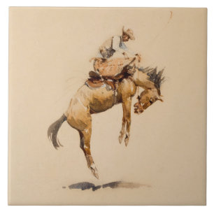 Bucking Bronco von Edward Borein Fliese