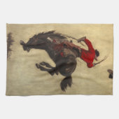 Bucking Bronco von Newell Convers Wyeth Geschirrtuch (Horizontal)