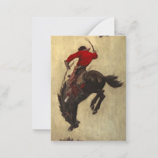 Bucking Bronco von Newell Convers Wyeth Mitteilungskarte (Vorderseite)