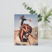 "Bucking Bronco" Western Art von Will James Postkarte (Stehend Vorderseite)