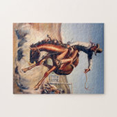 "Bucking Bronco" Western Art von Will James Puzzle (Horizontal)