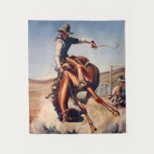 "Bucking Bronco" Western Art von Will James Wandteppich (Vorderseite)
