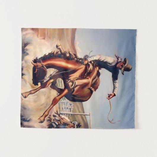 "Bucking Bronco" Western Art von Will James Wandteppich (Vorderseite (Horizontal))