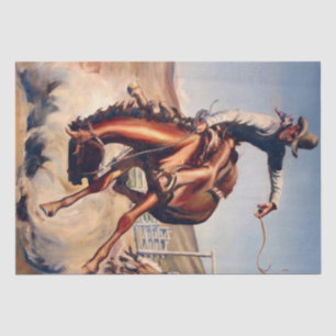 „Bucking Bronco“ Western-Kunst von Will James Seidenpapier