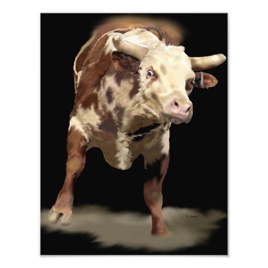 Bucking Bull Art Print Fotodruck (Vorne)